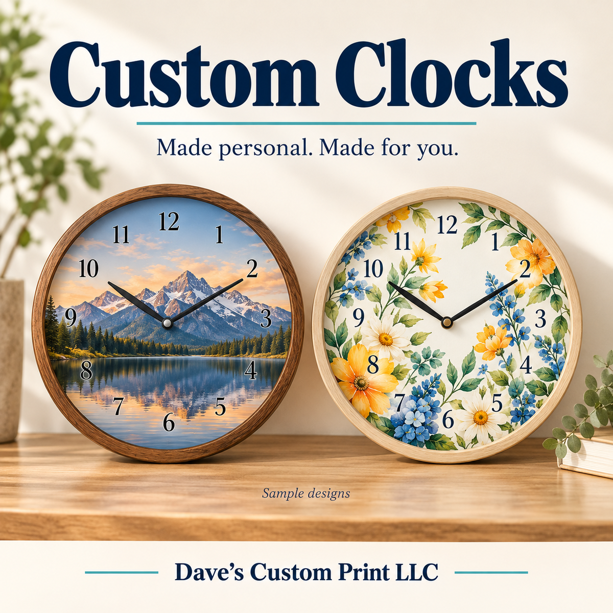 Custom Clock — sample designs