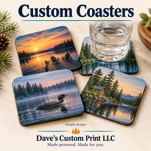 Custom Coasters — sample designs