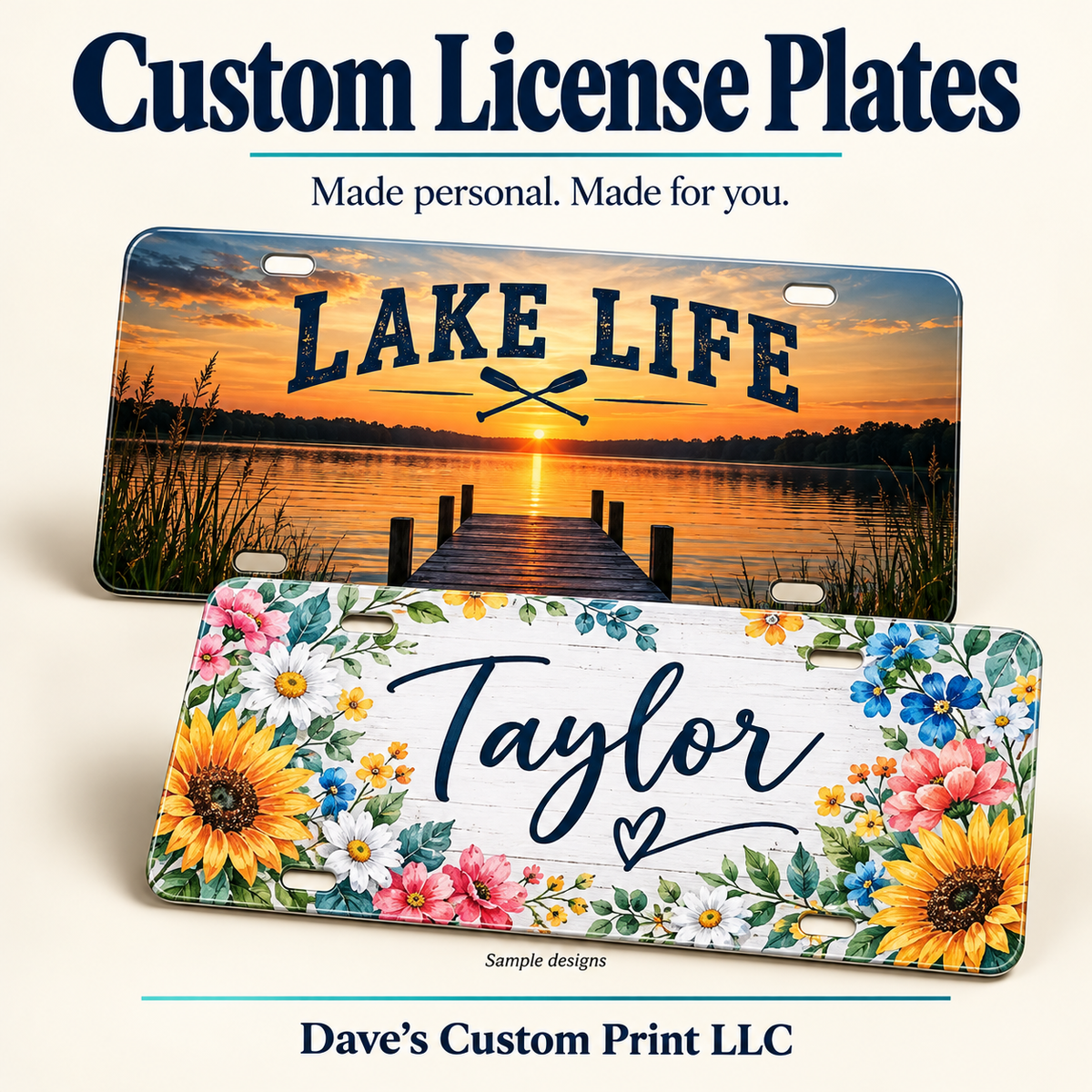 Custom License Plate — sample designs
