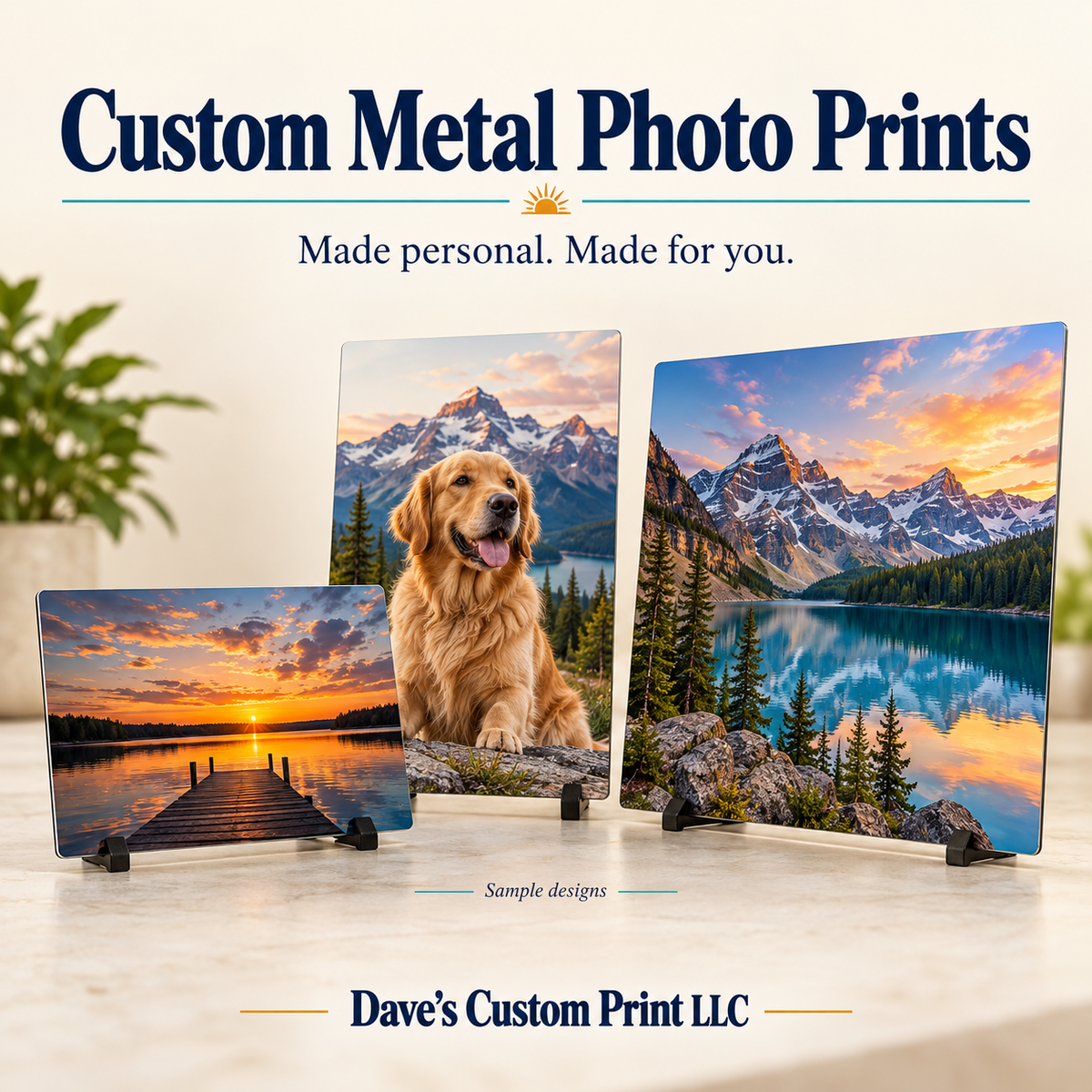 Dave’s Custom Print LLC Metal Photo Prints — sample designs