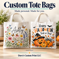 Dave’s Custom Print LLC Tote Bags — sample designs